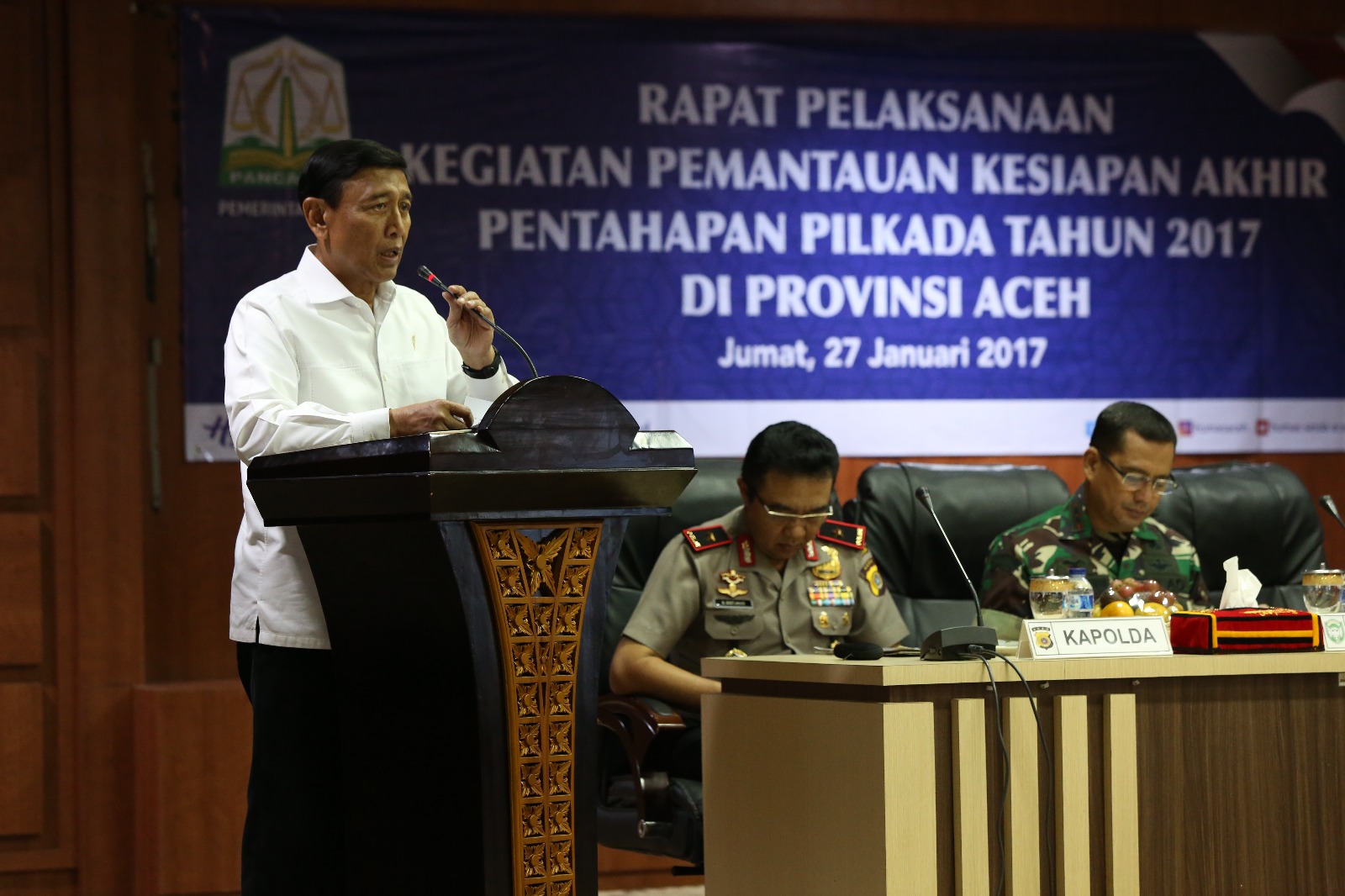 Wiranto pantau kesiapan akhir pentahapan Pilkada Aceh
