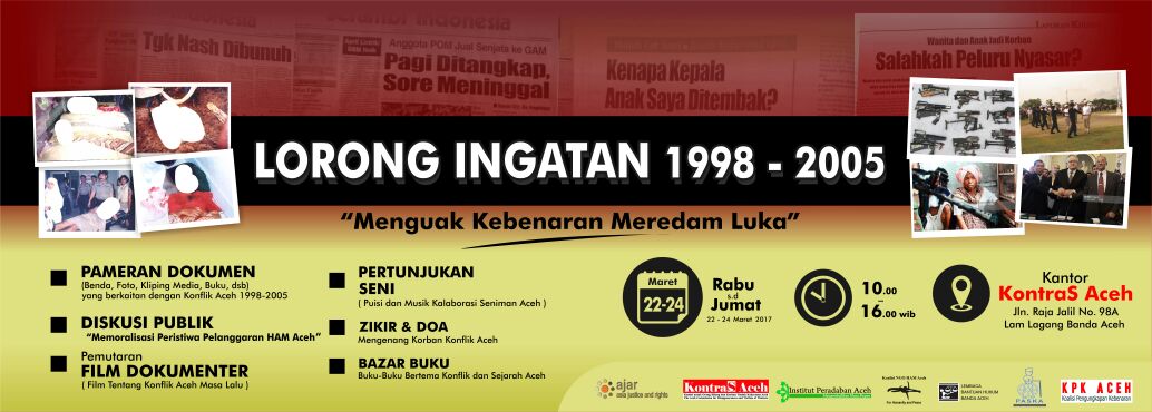 Rabu, KontraS Aceh adakan Lorong Ingatan 1998-2005