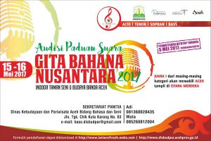 Disbudpar Aceh gelar audisi Paduan Suara Gita Bahana Nusantara 2017