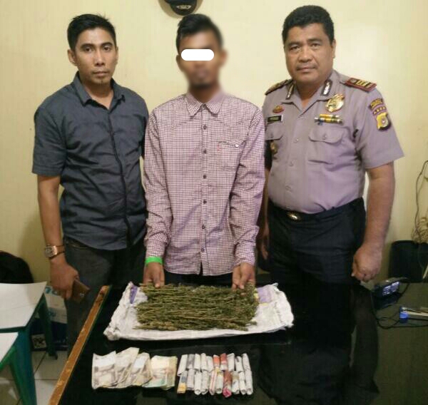 Dapat ganja dari ayahnya, seorang pengedar di Aceh Utara diringkus polisi