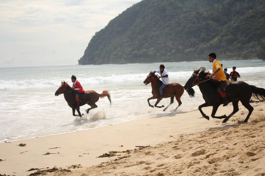 Pertama di Aceh, pacuan kuda di pinggir pantai