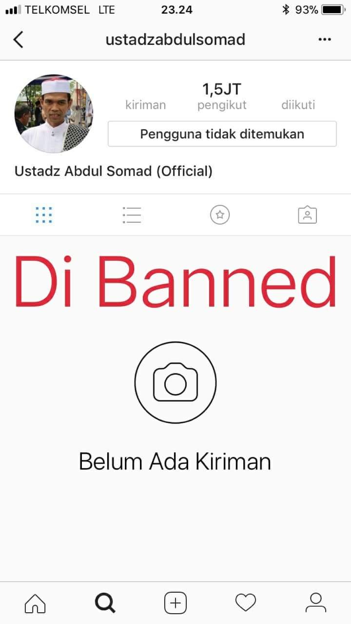 Akun instagram Ustad Abdul Somad diblokir