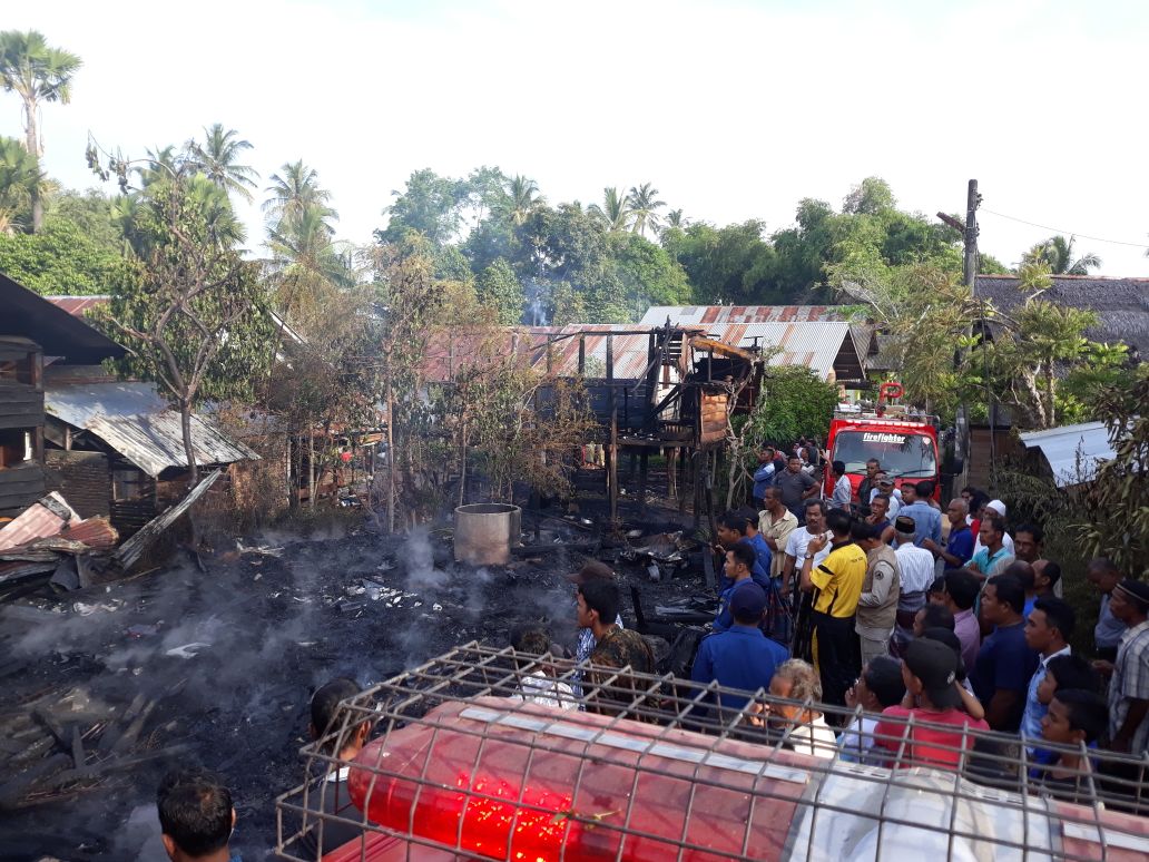 Korsleting kabel TV, tujuh rumah di Aceh Besar dilalap si jago merah