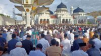 Jamaah salat Idul Fitri 1443 H di Masjid Raya Baiturrahman